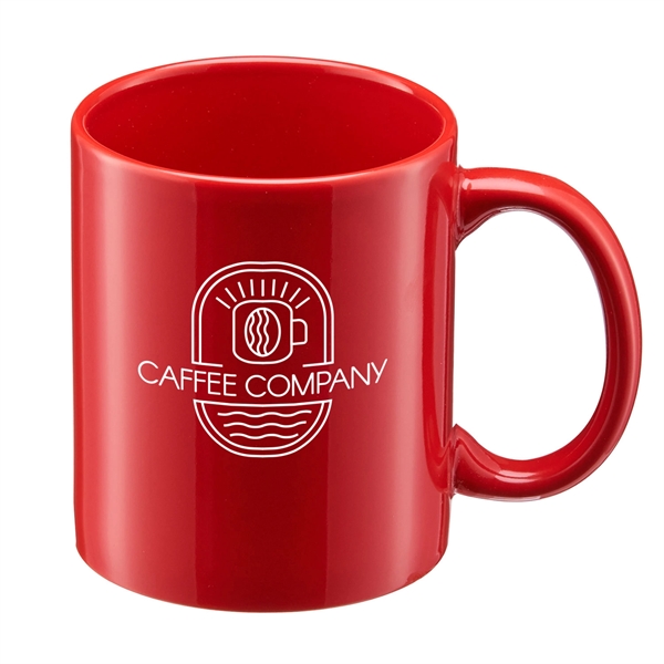 11 oz. ceramic stoneware mug with C-shape handle for easy grip,... from ASI 52840 Evans Manufacturing