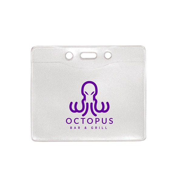 4.30" x 3.56" clear vinyl horizontal badge holder with slot and... from ASI 62088 IDProductsource