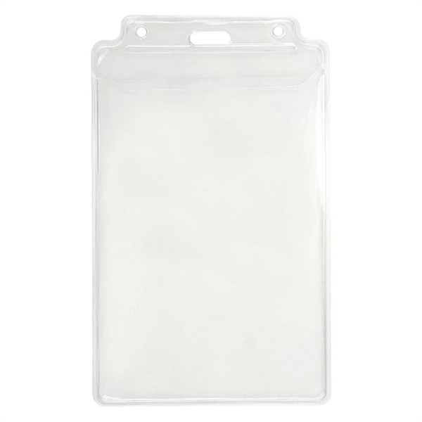 3.90" x 7.80" clear vinyl vertical badge holder with tuck in... from ASI 62088 IDProductsource