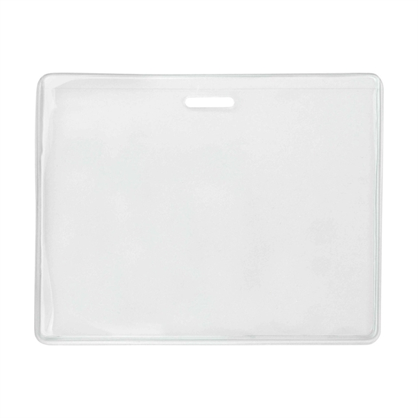 3.91" x 3.06" vinyl horizontal badge holder with attachment slot.... from ASI 62088 IDProductsource