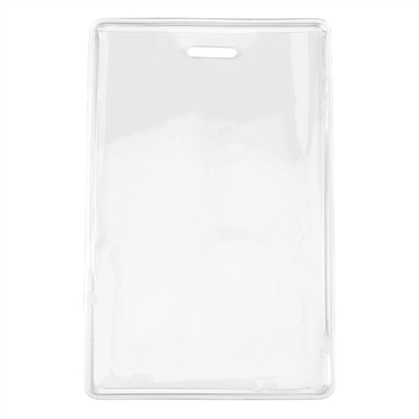 4.88" x 3" vinyl vertical badge holder with fold over flap,... from ASI 62088 IDProductsource