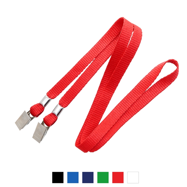 Double-ended 3/8" thick braided polyester lanyard with bulldog clips. Sold unimprinted... from ASI 62088 IDProductsource
