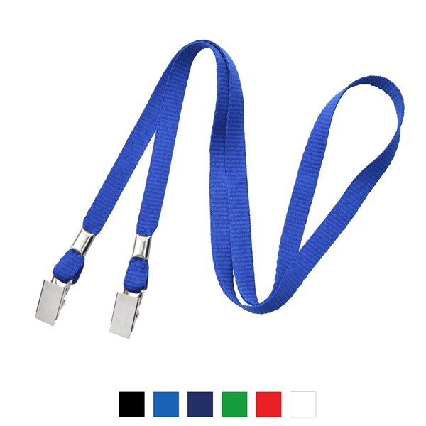 Double-ended 3/8" thick braided polyester lanyard with bulldog clips. Sold unimprinted... from ASI 62088 IDProductsource
