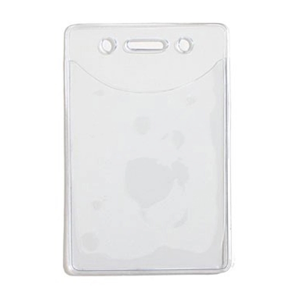 4.03" x 2.65" clear vinyl vertical badge holder with two pockets,... from ASI 62088 IDProductsource