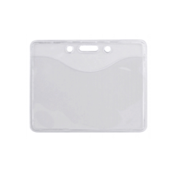 3.06" x 3.38" clear vinyl horizontal badge holder with slot and... from ASI 62088 IDProductsource