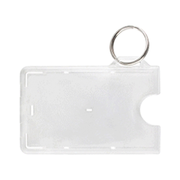 3.5" x 2.13" frosted plastic card sleeve with thumb notch release... from ASI 62088 IDProductsource