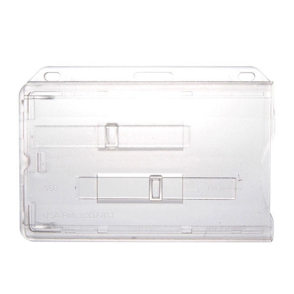 3.58" x 2.46" rigid frosted plastic two-card holder with slide ejector,... from ASI 62088 IDProductsource
