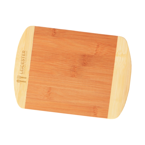 8" x 5.75" bamboo wood cutting board with two-tone design.... from ASI 62088 IDProductsource