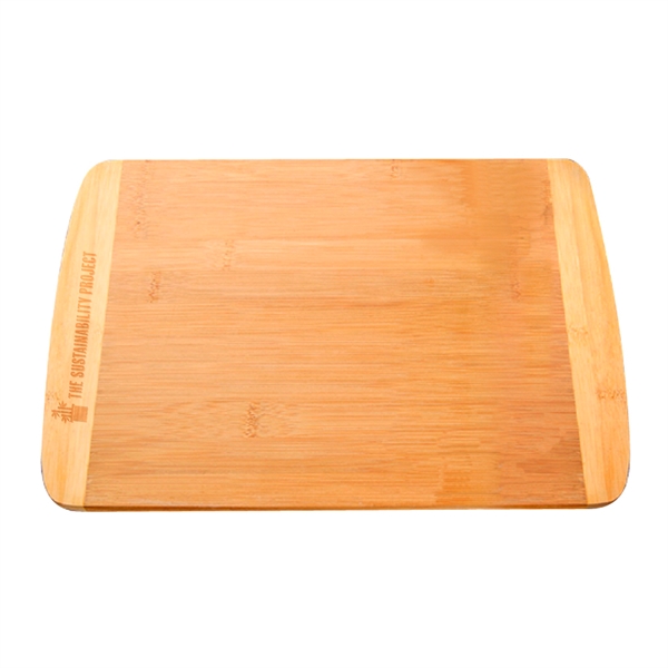 11" x 8.75" bamboo wood cutting board with two-tone design.... from ASI 62088 IDProductsource