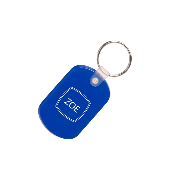 2.188" x 1.375" soft plastic keychain in solid and translucent styles.... from ASI 62088 IDProductsource