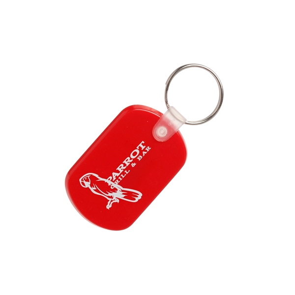 2.188" x 1.375" soft plastic keychain in solid and translucent styles.... from ASI 62088 IDProductsource