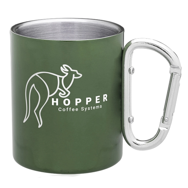 10 oz. stainless steel mug with carabiner clip handle.... from ASI 62088 IDProductsource