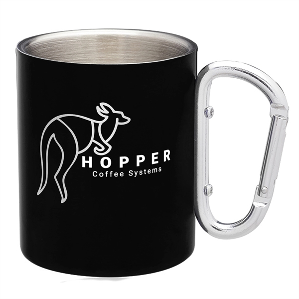 10 oz. stainless steel mug with carabiner clip handle.... from ASI 62088 IDProductsource