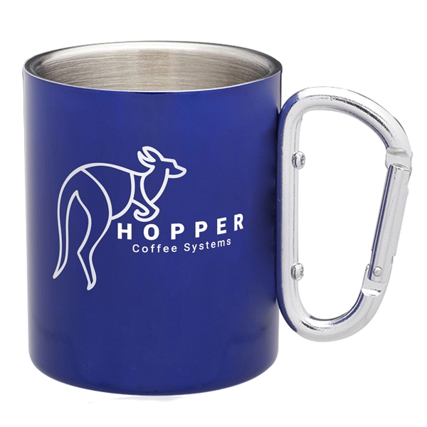 10 oz. stainless steel mug with carabiner clip handle.... from ASI 62088 IDProductsource