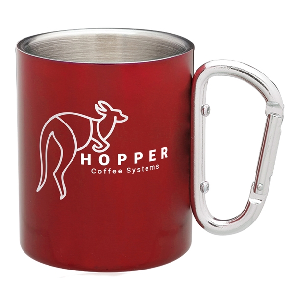 10 oz. stainless steel mug with carabiner clip handle.... from ASI 62088 IDProductsource