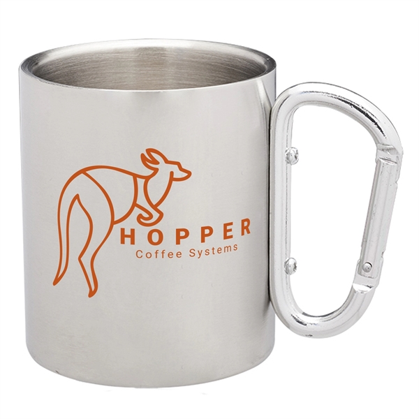 10 oz. stainless steel mug with carabiner clip handle.... from ASI 62088 IDProductsource