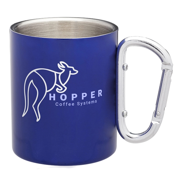 10 oz. stainless steel mug with carabiner clip handle.... from ASI 62088 IDProductsource
