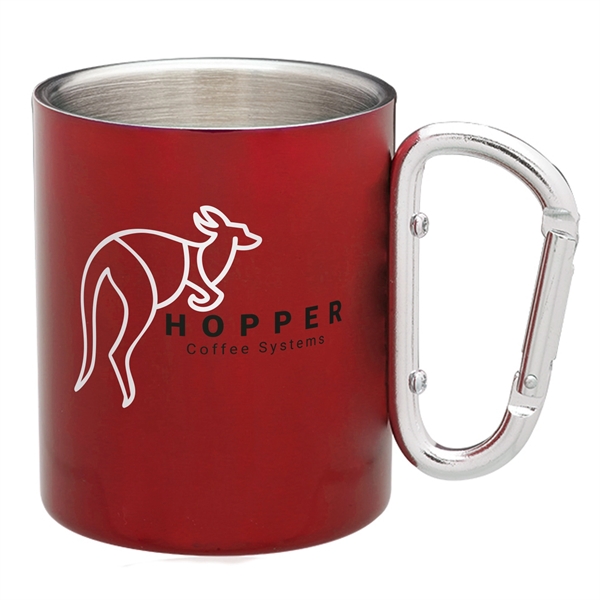 10 oz. stainless steel mug with carabiner clip handle.... from ASI 62088 IDProductsource