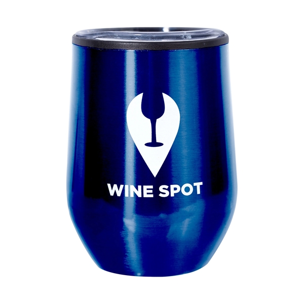 4.75" x 3" 12-ounce capacity stainless steel stemless wine glasses with... from ASI 62088 IDProductsource