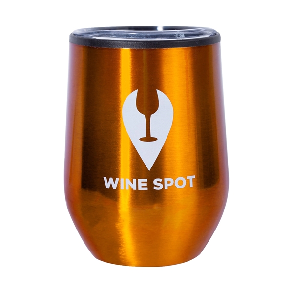 4.75" x 3" 12-ounce capacity stainless steel stemless wine glasses with... from ASI 62088 IDProductsource