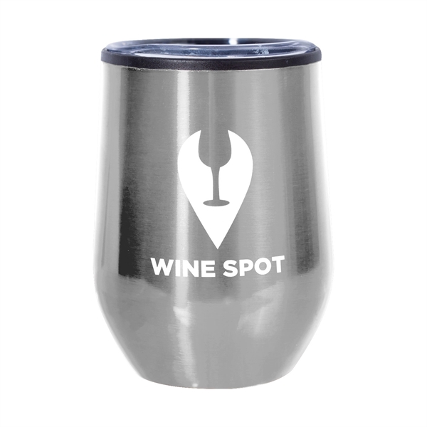 4.75" x 3" 12-ounce capacity stainless steel stemless wine glasses with... from ASI 62088 IDProductsource