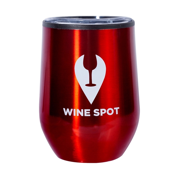 4.75" x 3" 12-ounce capacity stainless steel stemless wine glasses with... from ASI 62088 IDProductsource
