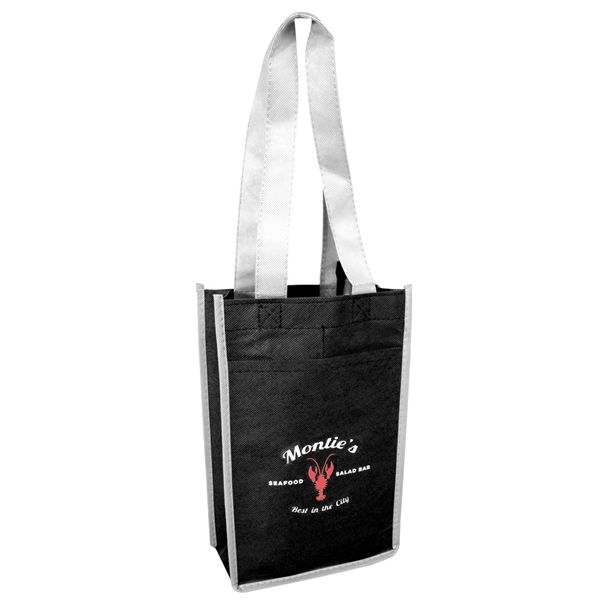 Our two bottle personalized wine bags feature 80gsm non-woven materials that... from ASI 62088 IDProductsource