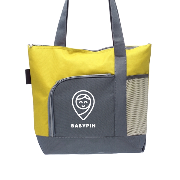 16.5" x 14.5" x 4.5" 600 Denier polyester two-tone Pioneer tote... from ASI 62088 IDProductsource