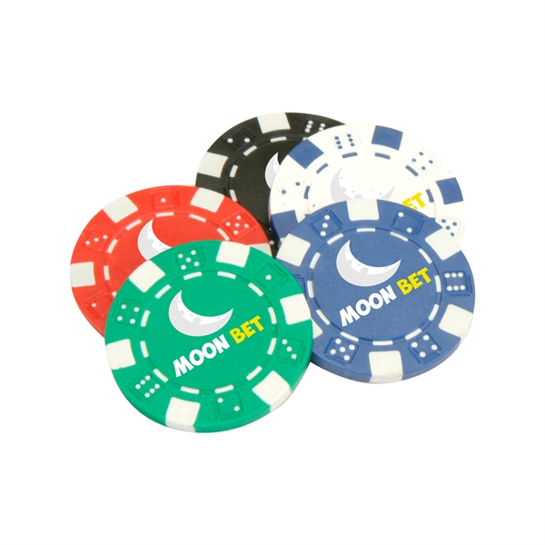 1.25" round ABS composite resin 11.6 g poker chip with four-color... from ASI 62088 IDProductsource