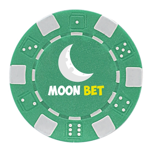 1.25" round ABS composite resin 11.6 g poker chip with four-color... from ASI 62088 IDProductsource