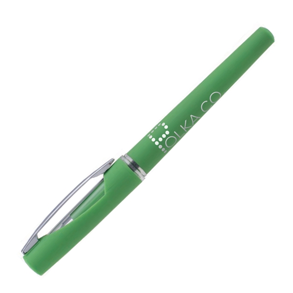 Plastic gel pen with window view design, chrome ring accents, and... from ASI 62088 IDProductsource
