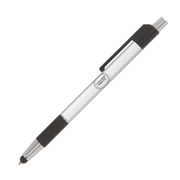 Plunger-action ballpoint pen and device stylus with colored trim and comfort... from ASI 62088 IDProductsource