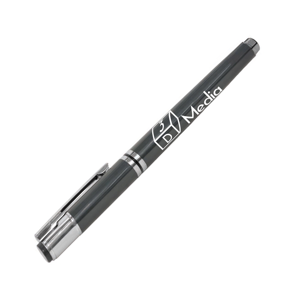 Plastic gel pen with removable cap, chrome accents, rubber grip and... from ASI 62088 IDProductsource