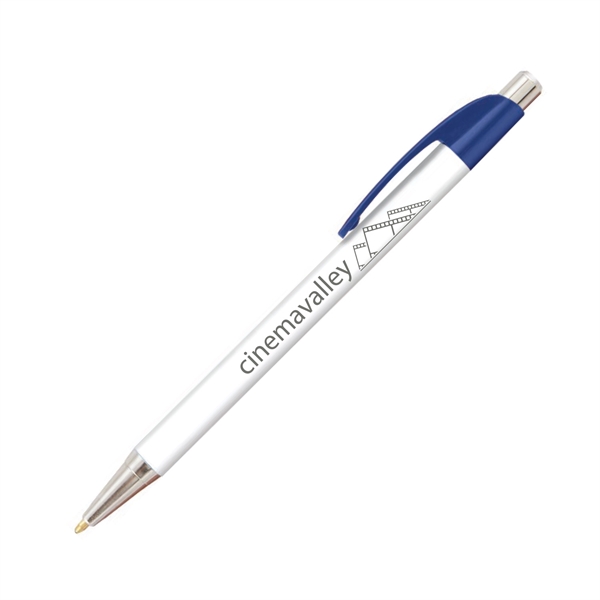 Plunger-action ballpoint pen with chrome accents, digital print and pocket clip.... from ASI 62088 IDProductsource