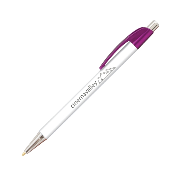 Plunger-action ballpoint pen with chrome accents, digital print and pocket clip.... from ASI 62088 IDProductsource