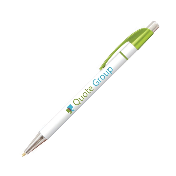 Plunger-action ballpoint pen with chrome accents, digital print and pocket clip.... from ASI 62088 IDProductsource