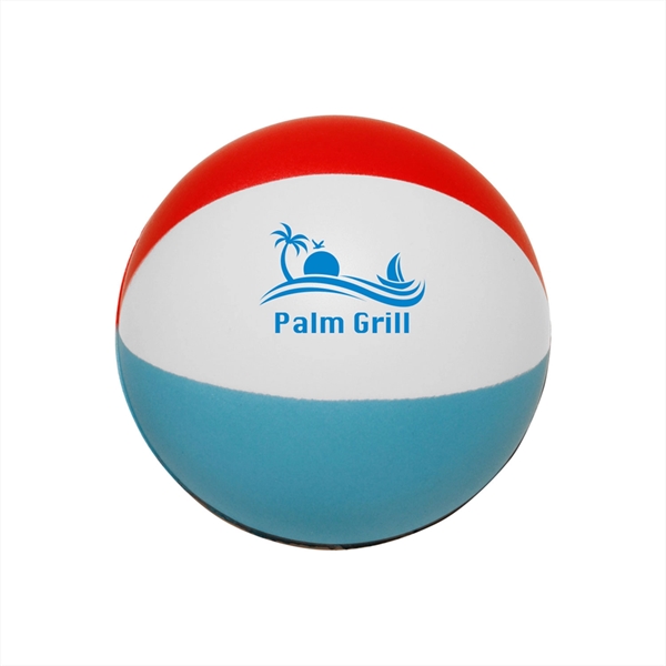 2.75" x 2.75" x 2.25" polyurethane beach ball-shaped stress ball.... from ASI 62088 IDProductsource