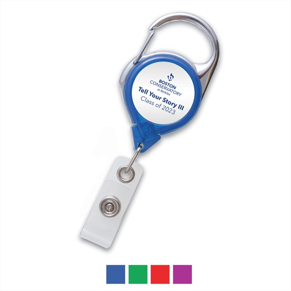 1.25" ABS plastic badge reel with 24" cord and carabiner clip.... from ASI 62088 IDProductsource