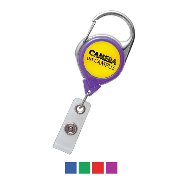 1.25" ABS plastic badge reel with 24" cord and carabiner clip.... from ASI 62088 IDProductsource