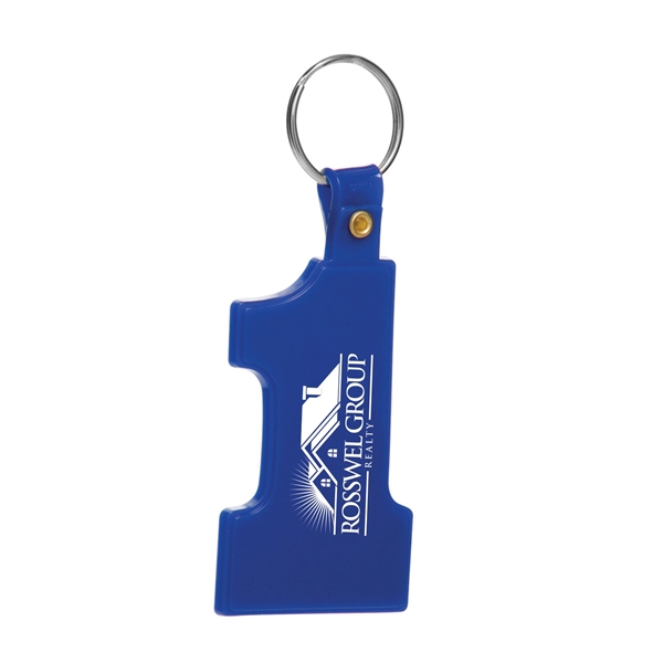 2.5" x 1.5" soft plastic "number one" shaped keychain with split... from ASI 62088 IDProductsource