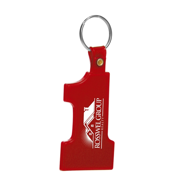 2.5" x 1.5" soft plastic "number one" shaped keychain with split... from ASI 62088 IDProductsource