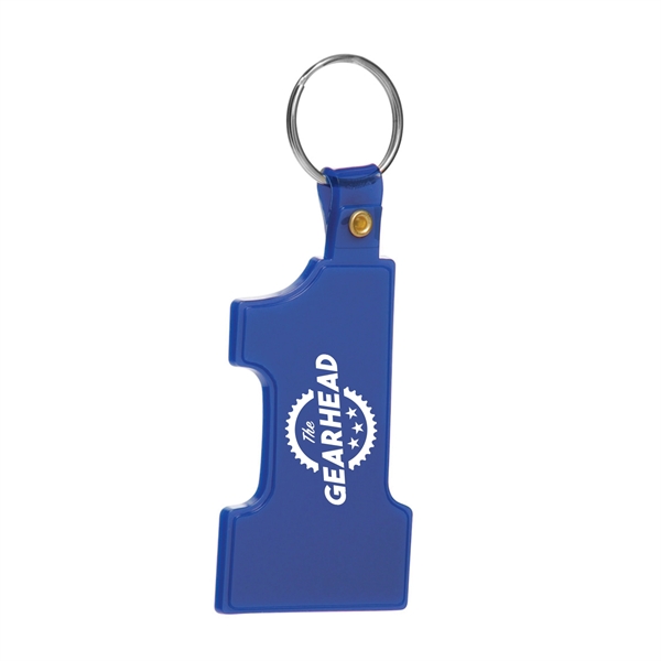 2.5" x 1.5" soft plastic "number one" shaped keychain with split... from ASI 62088 IDProductsource