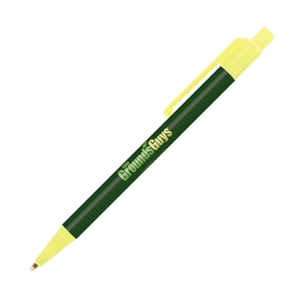 5.88" x 0.37" x 1.16" neon chromatic plunger-action pen with pocket... from ASI 62088 IDProductsource