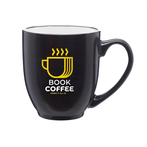 Our 16 oz bistro mugs are two-toned with a smooth molded... from ASI 62088 IDProductsource