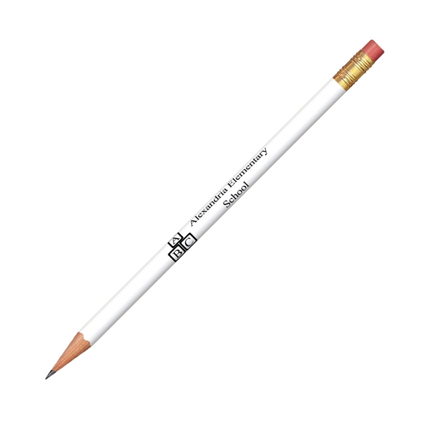 7.37" x 0.30" round wooden No. 2 pencil with gold-colored ferrule... from ASI 62088 IDProductsource