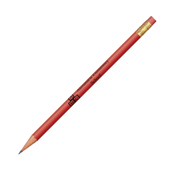 7.37" x 0.30" round wooden No. 2 pencil with gold-colored ferrule... from ASI 62088 IDProductsource