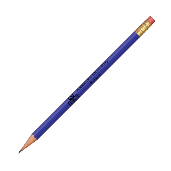 7.37" x 0.30" round wooden No. 2 pencil with gold-colored ferrule... from ASI 62088 IDProductsource