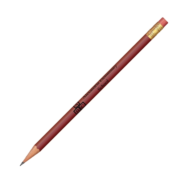 7.37" x 0.30" round wooden No. 2 pencil with gold-colored ferrule... from ASI 62088 IDProductsource