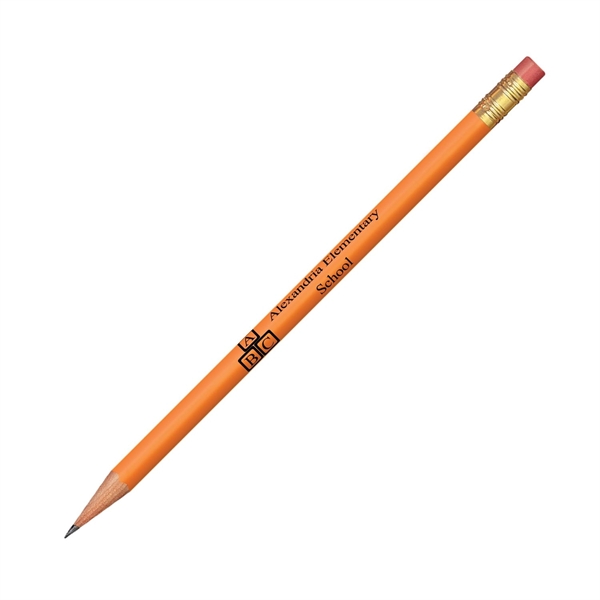 7.37" x 0.30" round wooden No. 2 pencil with gold-colored ferrule... from ASI 62088 IDProductsource