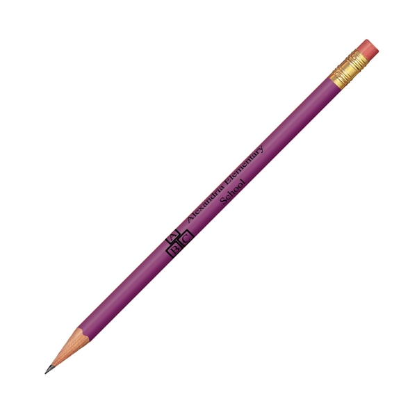 7.37" x 0.30" round wooden No. 2 pencil with gold-colored ferrule... from ASI 62088 IDProductsource